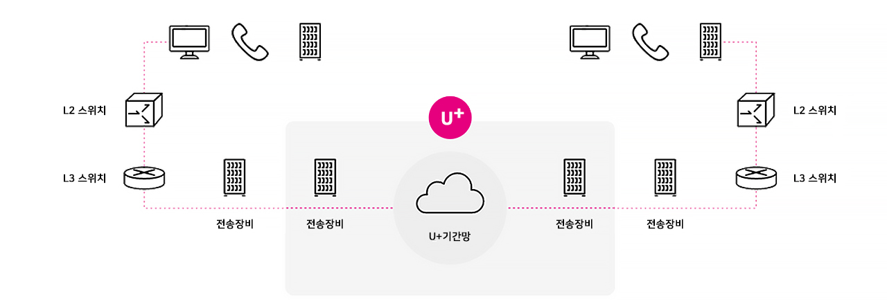 전용회선 서비스 구성도 이미지